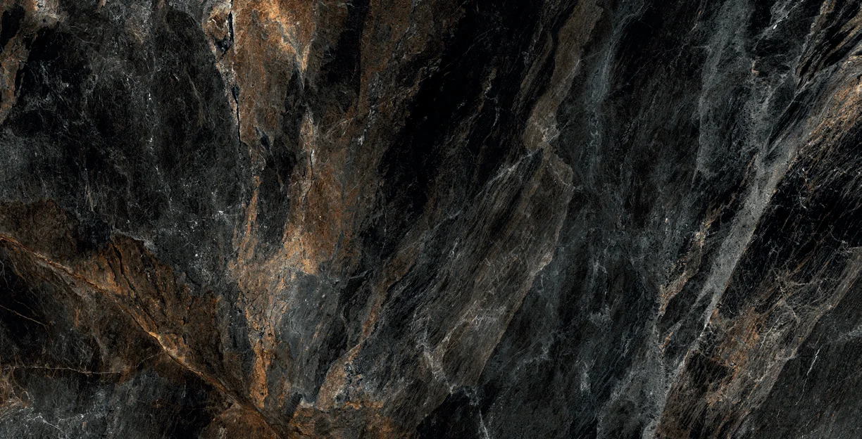 Nero Marquina porcelain tile surface